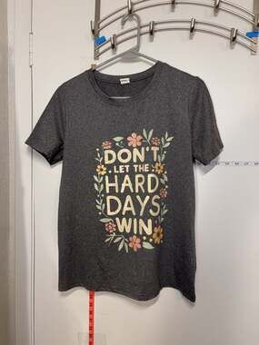 P1: Don't Let The Hard Days Win Graphic T-Shirt Gray teacher